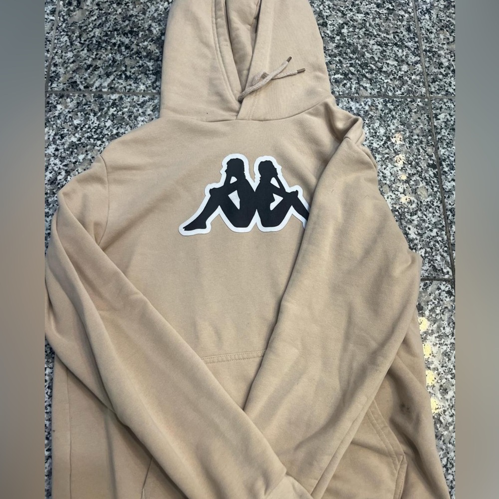 Kappa Beige Hoodie with Black Logo